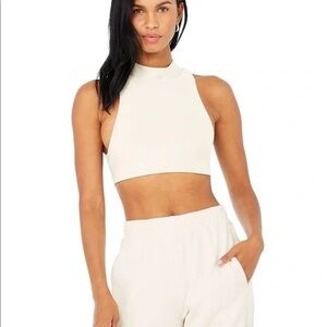 ALO Yoga Airlift Ivory Fuse Bra Tank, size Small